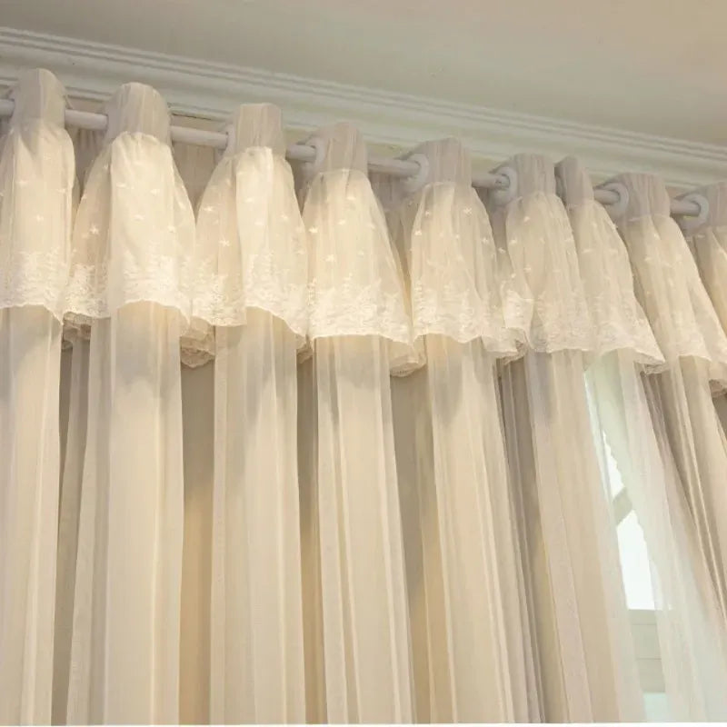 Rideaux Princesse Crème Double Épaisseur – Occultants, Isolants Thermiques, Chambre Fille ou Salon