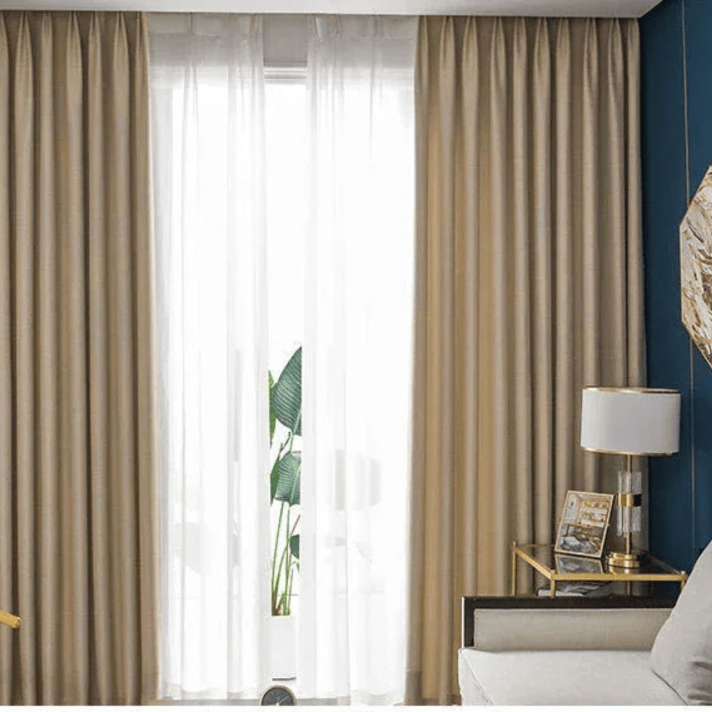 Rideaux Sur Mesure 350 cm – Faux Lin Épais, Occultation 80‑90 %, Salon & Chambre