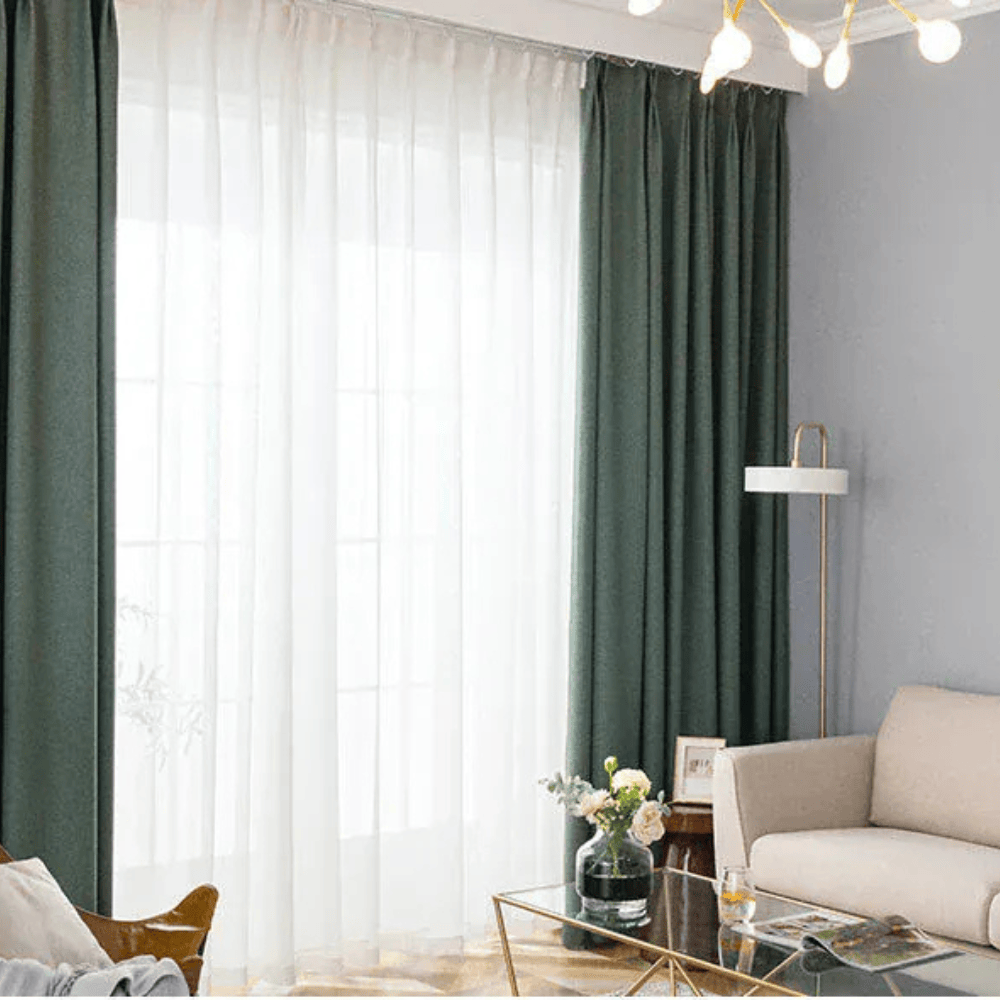 Rideaux Sur Mesure 350 cm – Faux Lin Épais, Occultation 80‑90 %, Salon & Chambre