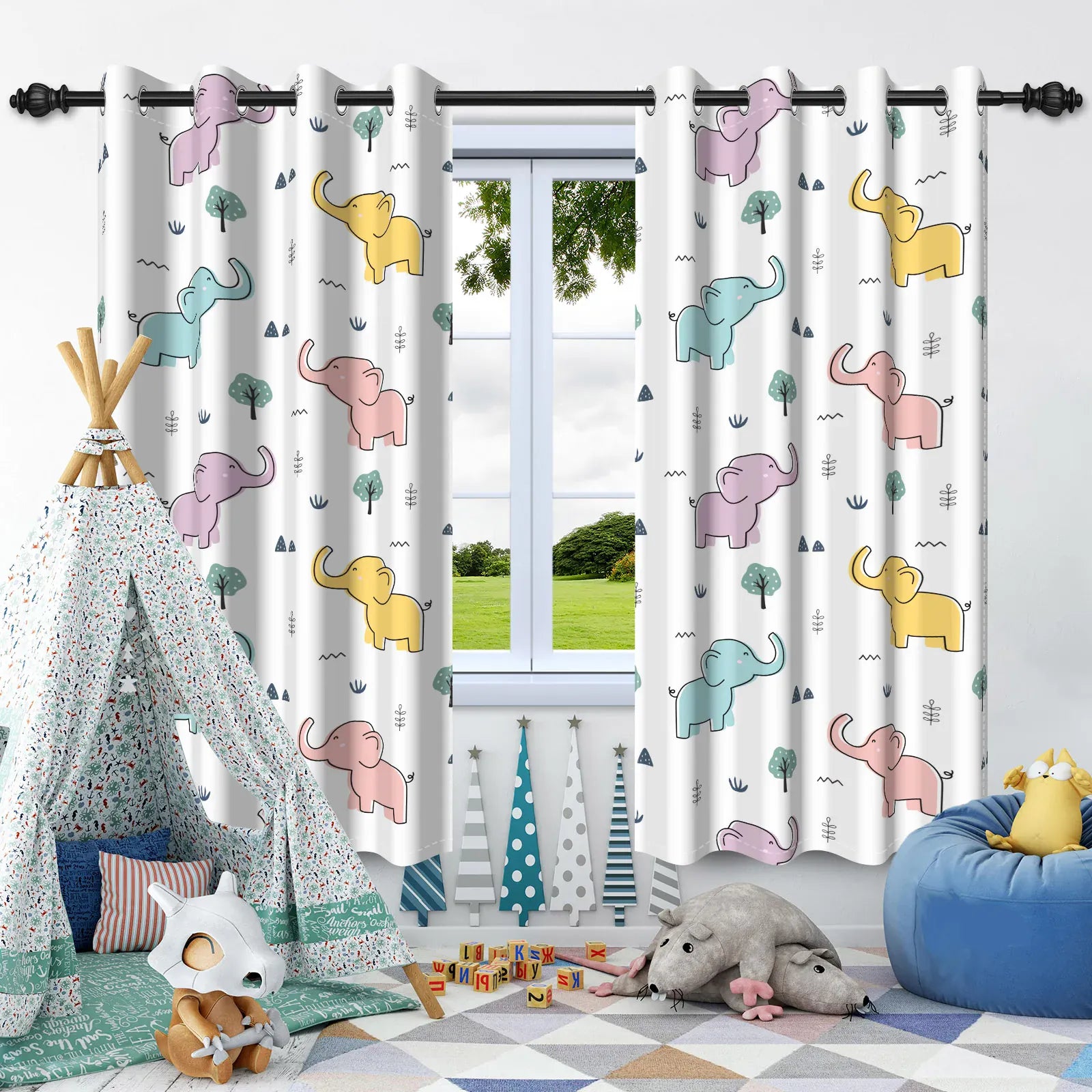 Rideaux Thème Animalier pour Enfants – Motifs Ludiques, Blackout, Fenêtre Chambre