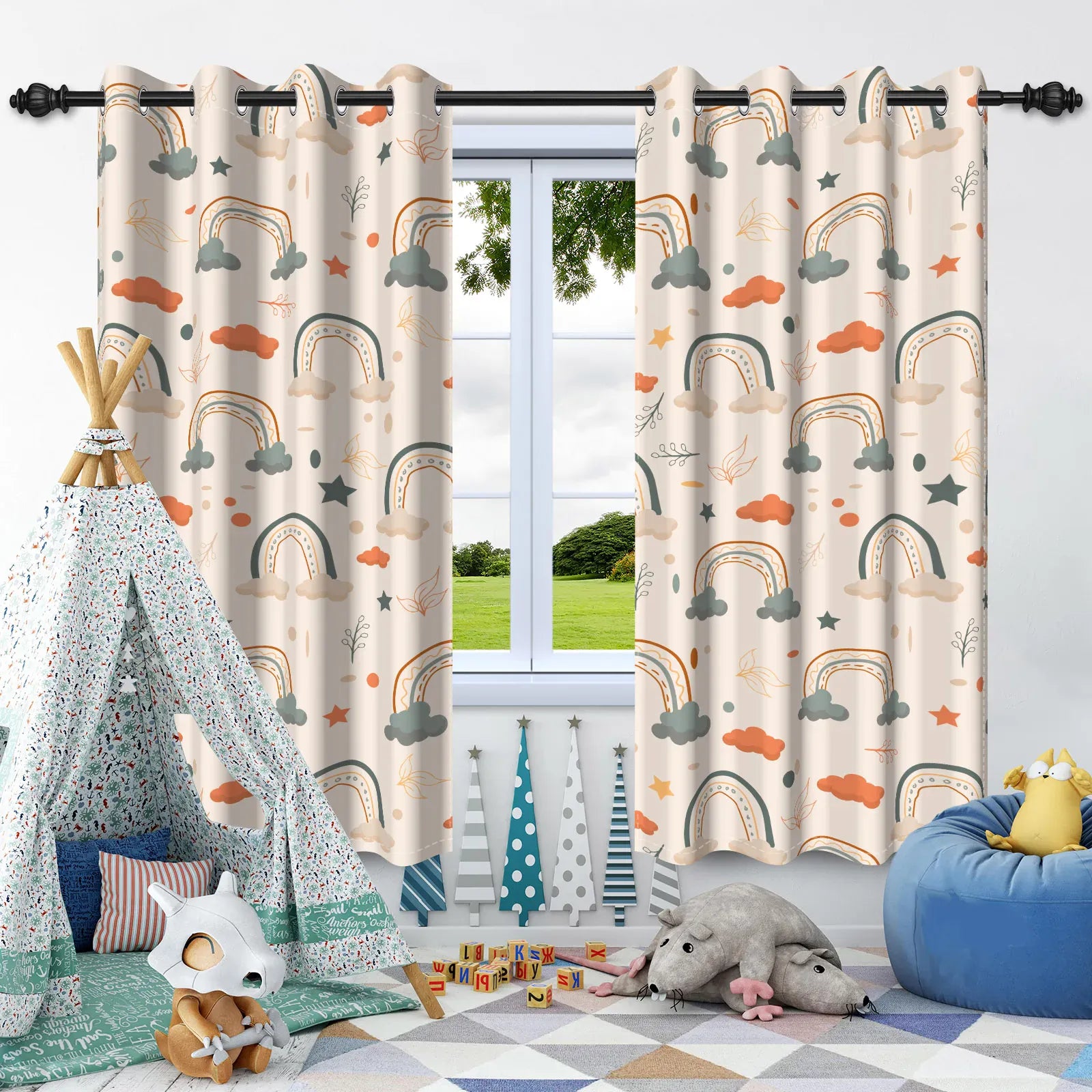 Rideaux Thème Animalier pour Enfants – Motifs Ludiques, Blackout, Fenêtre Chambre