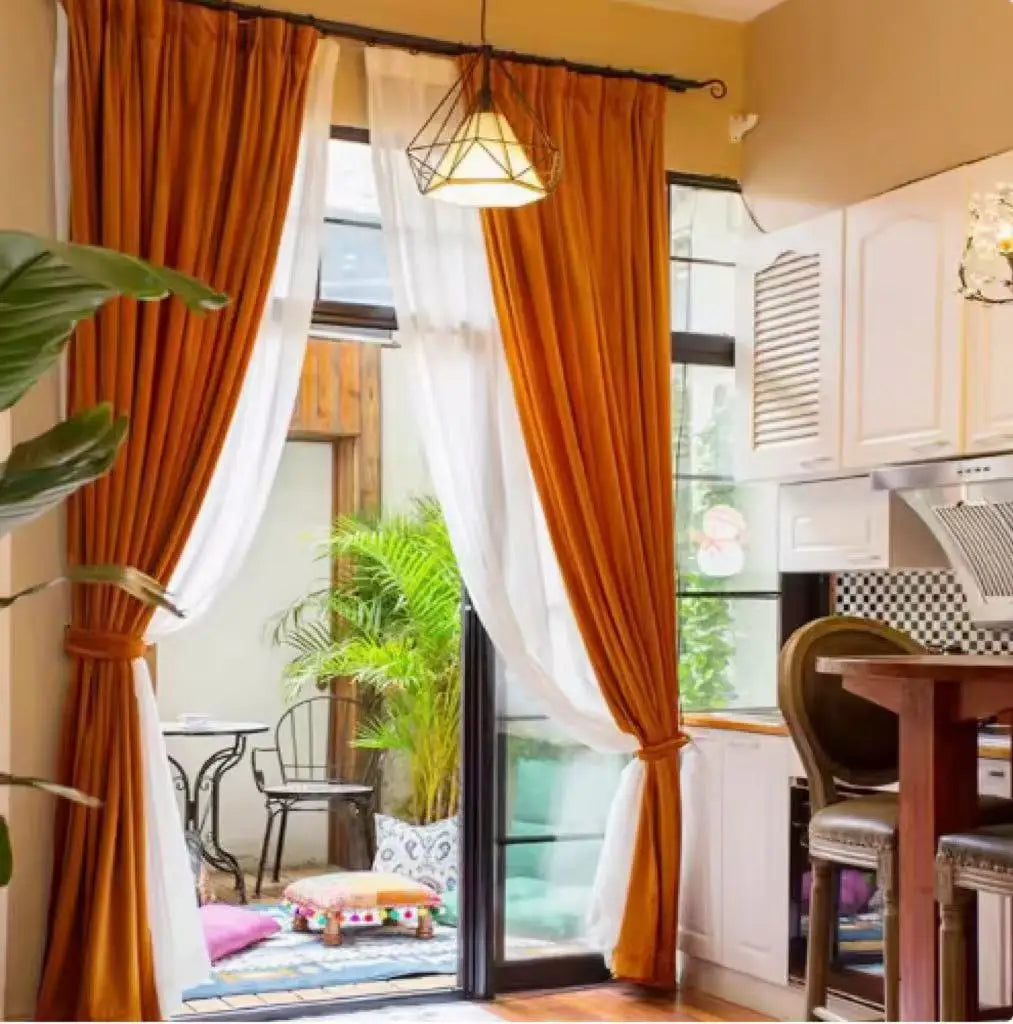 Rideaux Thermiques Cachemire Luxe – Occultants Chauds Couleur Terracotta Élégant pour Salon & Chambre