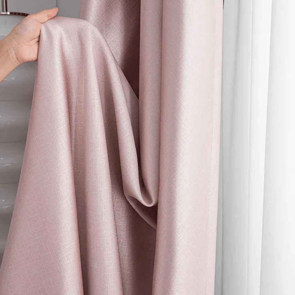 Rideaux Thermiques Rose Uni – 100 % Occultants pour Chambre de Fille, Salon et Séjour