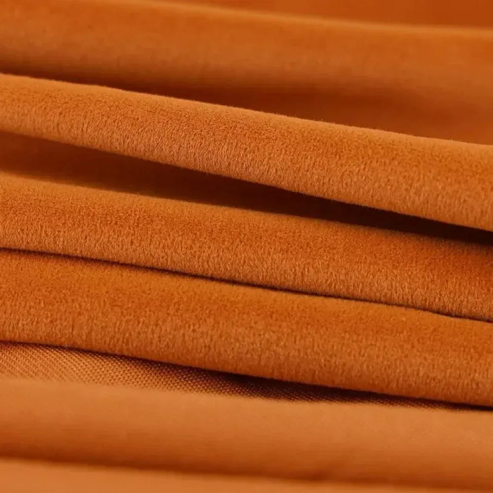 Rideaux Velours Laine Australien Orange – Épais et Occultants, Sur Mesure pour Salon, Chambre ou Baie Vitrée