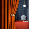 Rideaux Velours Laine Australien Orange – Épais et Occultants, Sur Mesure pour Salon, Chambre ou Baie Vitrée