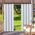 Silver white / W52xH84in-132x213cm / 2pcs|UNITED KINGDOM Lot de 2 Rideaux Extérieurs Imperméables – Blackout pour Patio, Terrasse, Jardin, Porche ou Intérieur (Salon & Chambre) Variante Blanche