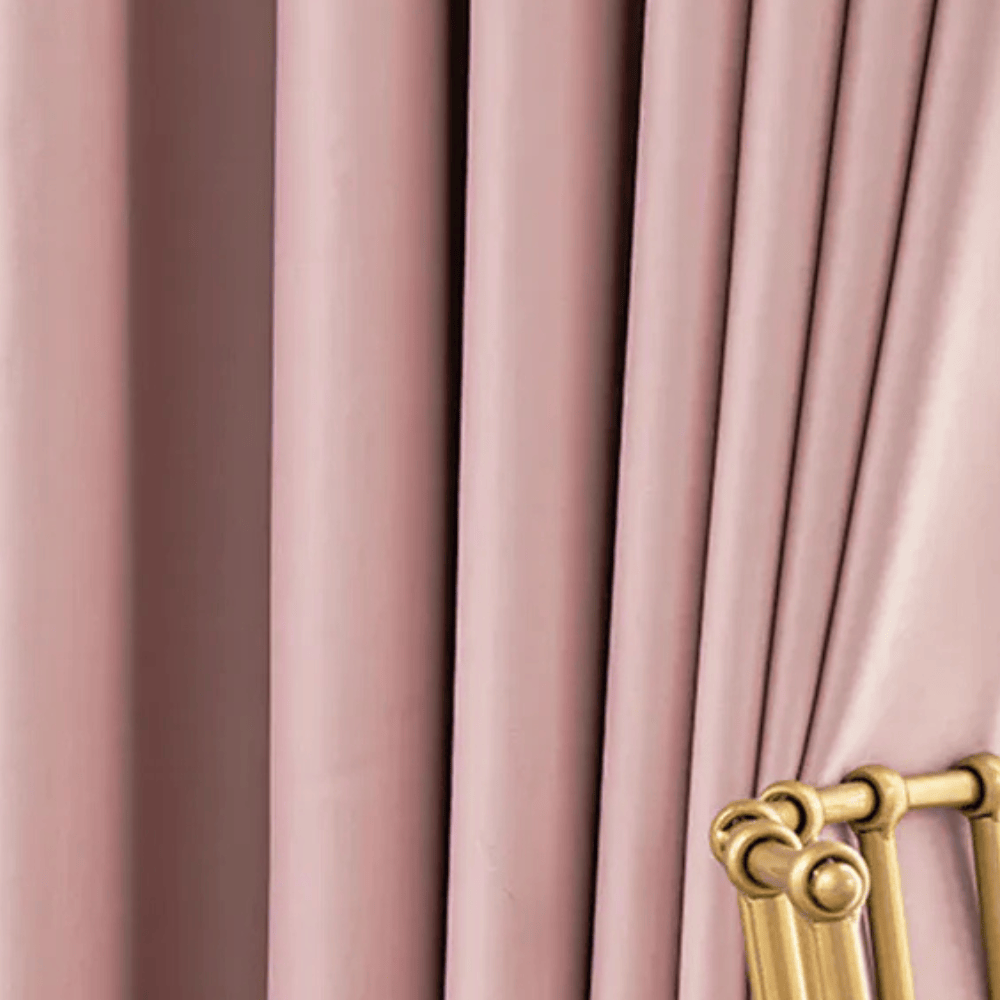Tenture Contemporaine pour Pièce de Vie – Rideaux Thermiques Longs Rose pour Fenêtres et Portes