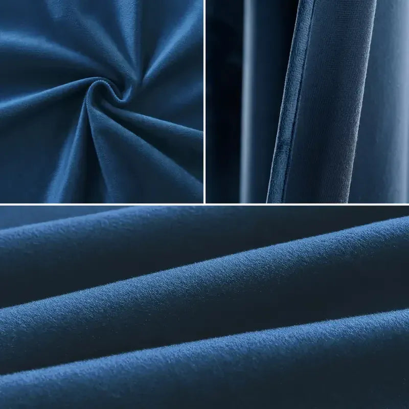 Tenture Haut de Gamme – Drapés en Velours Bleu Décoratifs Semi-Blackout Style Moderne