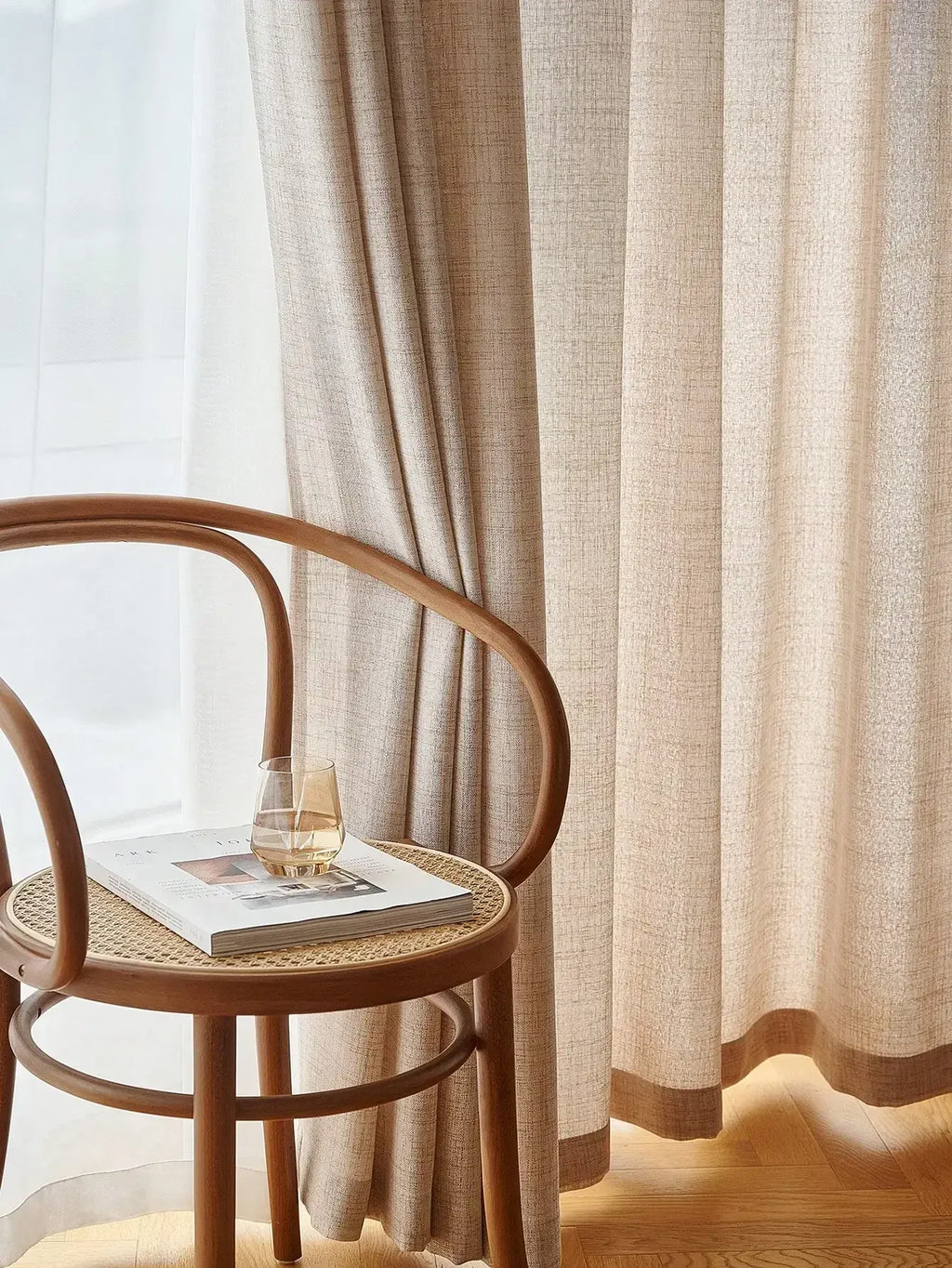 Tenture Japonaise en Lin Naturel – Rideau Translucide pour Fenêtres de Salon