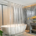 Transparent / 180*180cm Rideau de Douche Transparent 3D – Motif Galets en PEVA Étanche avec Crochets Inclus