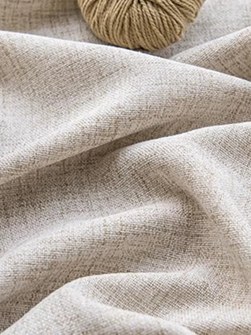 Voilage Beige Style Coréen – Tissu Effet Lin, Transparent et Élégant pour Salon ou Chambre