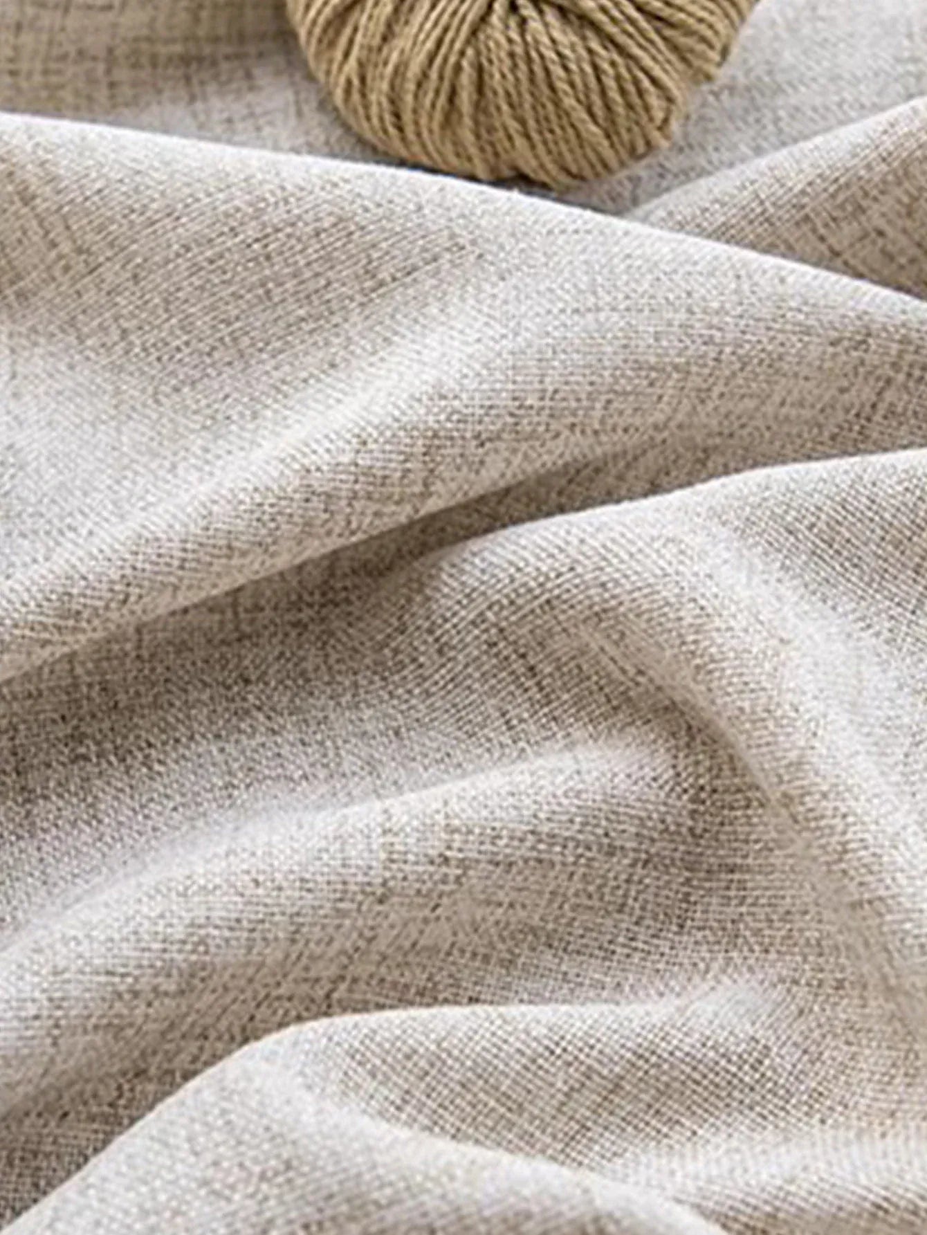 Voilage Beige Style Coréen – Tissu Effet Lin, Transparent et Élégant pour Salon ou Chambre