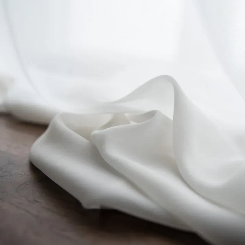 Voilage Blanc Chiffon – Rideau Transparent Doux, Poche Passe-Tringle, Filtre la Lumière, Salon / Chambre