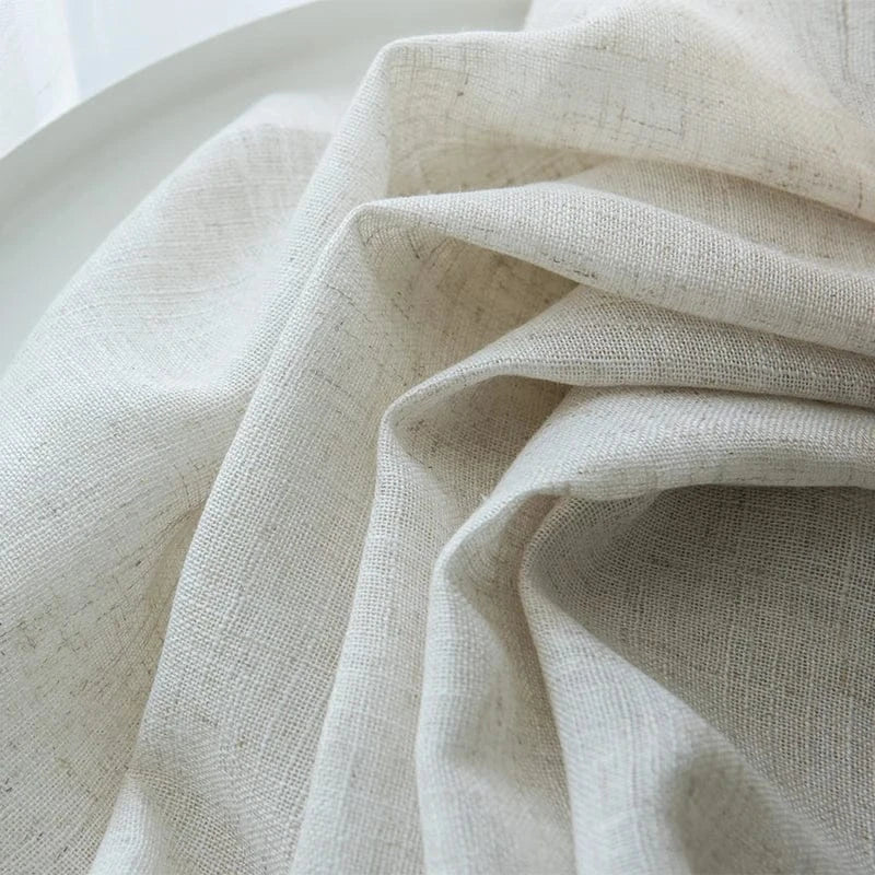 Voilage Épais Style Japonais – Tissu Effet Lin, Ondulations Élégantes pour Chambre ou Balcon