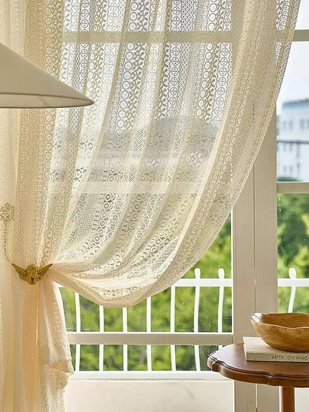 Voilage Japonais Rustiques – Tulle Transparent à Motif Géométrique Losanges, Pour Déco de Salon (1 Panneau)