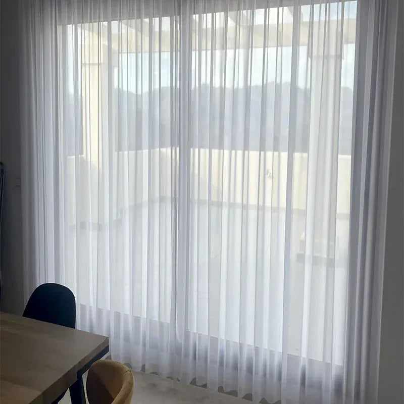 Voilages Blancs Luxueux – Rideaux en Chiffon et Organza pour Salon et Séjour Modernes