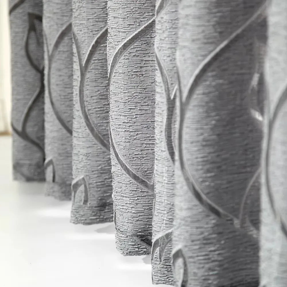 Voilages Européens Motif Feuilles – Tulle Translucide pour Salon et Séjour, Décoration Élégante