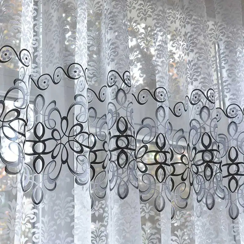 Voilages Tulle à Motifs Floraux – Rideaux Translucides Modernes pour Salon et Séjour