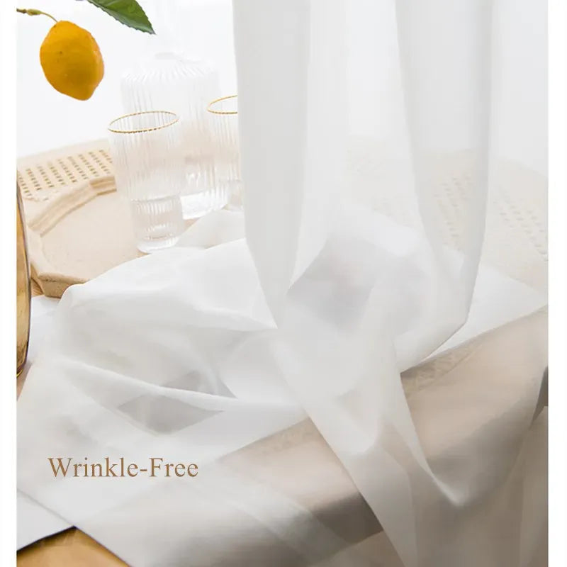 White / 1 piece W350xH310cm / Rings Top Voilages Contemporains Salon & Séjour – Rideaux Tulle Blanc Prêts à Installer, Grande Hauteur