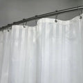 WHITE / 180×200cm Rideau de Douche Satin Rayé – Tissu Polyester Lavable, Qualité Hôtel, Bas Lesté