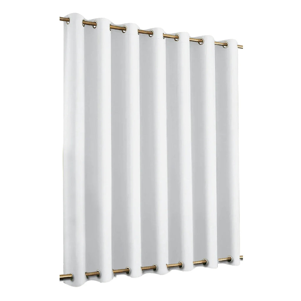 WHITE / 254x274cm Rideaux Extérieurs Grand Format – Occultants & Imperméables, Anti-Vent avec Œillets Haut/Bas pour Patio & Jardin