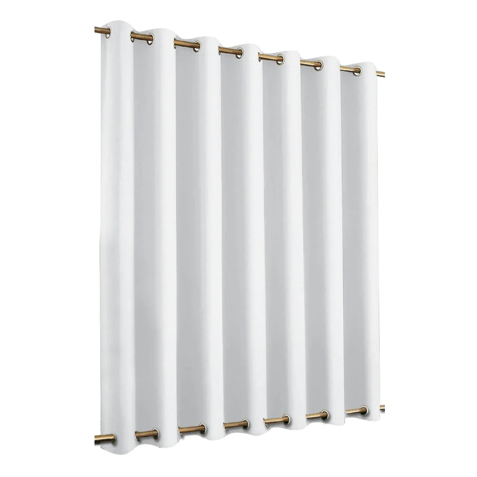 WHITE / 254x274cm Rideaux Extérieurs Grand Format – Occultants & Imperméables, Anti-Vent avec Œillets Haut/Bas pour Patio & Jardin