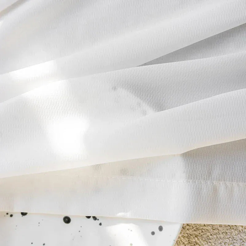 White Tulle curtains / W700xH250cm 1Piece / 1.Rod|CHINA Voilage Épais Blanc Uni – Drapés Prêts à l’Emploi, Ambiance Lumière Douce, Maison & Salon