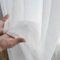 White / W250cm X H250cm 1PC / Hooks Top Rideaux Légers Haut de Gamme – Voilage Chiffon Blanc pour Pièce de Vie et Fenêtres