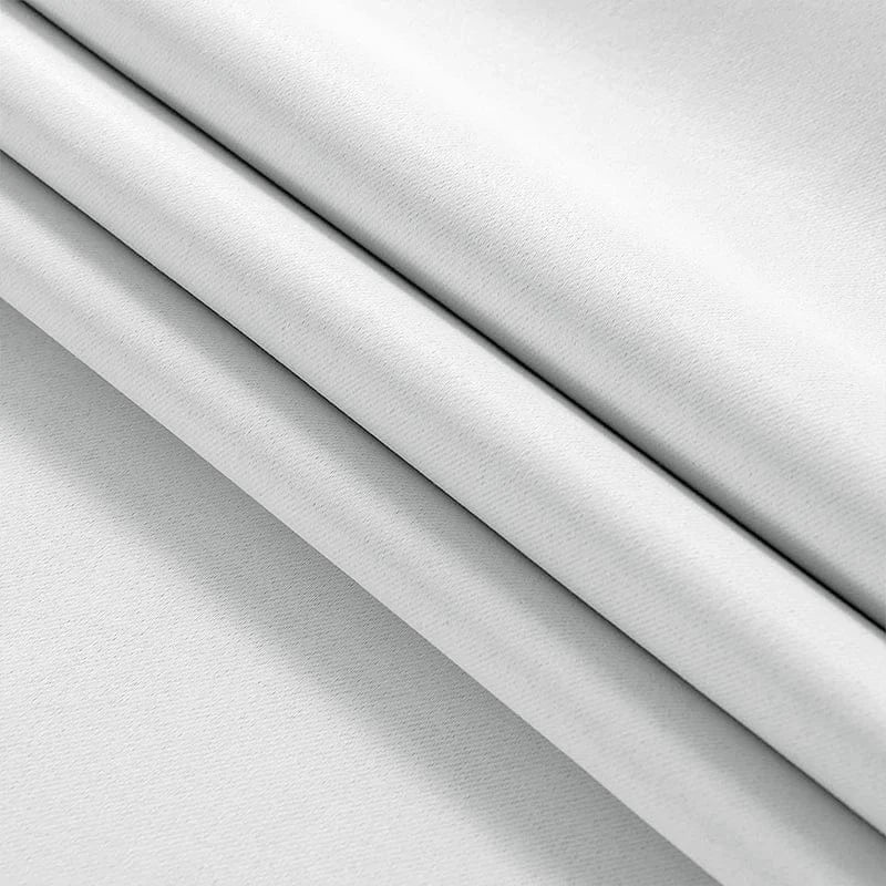 WHITE / W250xL200cm 1pc / Grommet Top(Rings) Rideaux Blancs Semi-Occultants – Salon / Chambre, Modèle Court pour Fenêtres & Portes, Texture Élégante