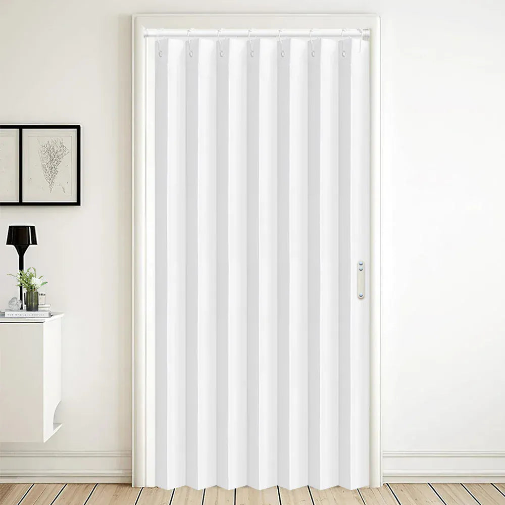 White / W42xH78in(106x198cm) / Grommet Top Rideau de Porte Plissé Occultant – Isolation Thermique, Étanche, Séparateur de Pièce pour Salon & Chambre