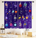 ZQ-2510071506 / 130x160CM-2PC Rideaux Enfant Thème Espace – Astronaute & Planètes, Occultants, Décoration Chambre